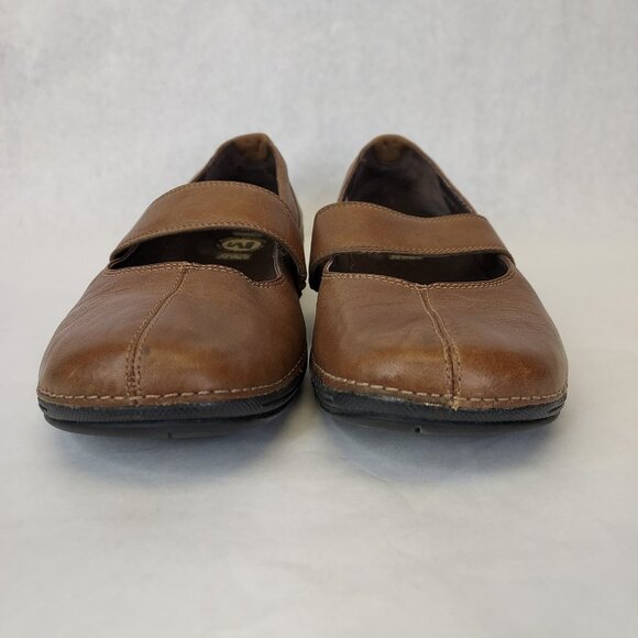 Merrell Brio Saddle Mary Jane Women's Size 8.5 Brown Leather Wedge Comfort Shoes - Picture 2 of 15
